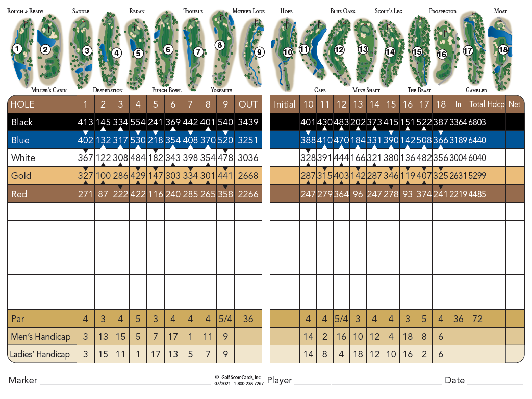 The Golf Club at Copper Valley Scorecard